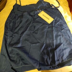 SEAHIRR Navy Blue Satin Camisole